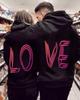 Valentine's Day LOVE Letter Couple Hooded Pullover