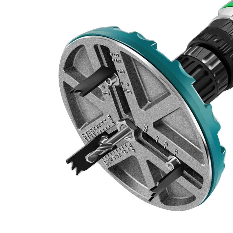 Adjustable Hole Saw Tool Kit Metal Punching Saw for Woodworking, Drilling Cutter 45-130mm Diameter Hole Opening