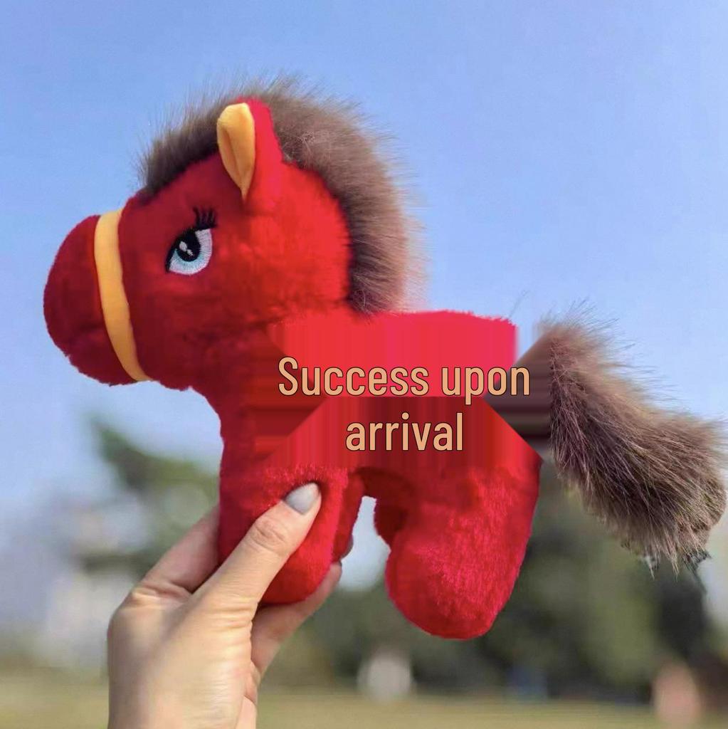2026 Year of the Horse Zodiac Plush Mascot Toy - Red Gift Doll