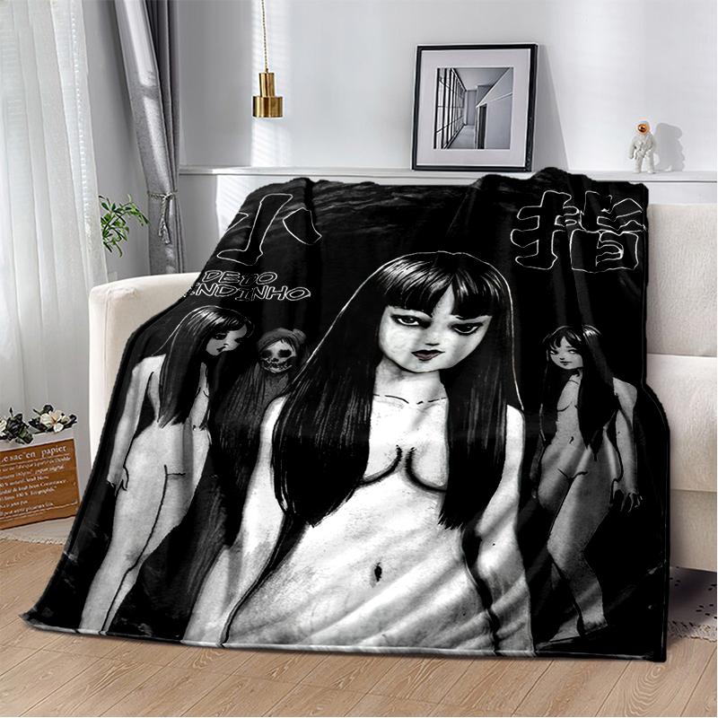 Horror Junji Ito Tomie Kawakami Ghost cartoon Soft Blankets,Throw Blanket Comfortable Blanket for Picnic Beds Sofa Home Bedroom
