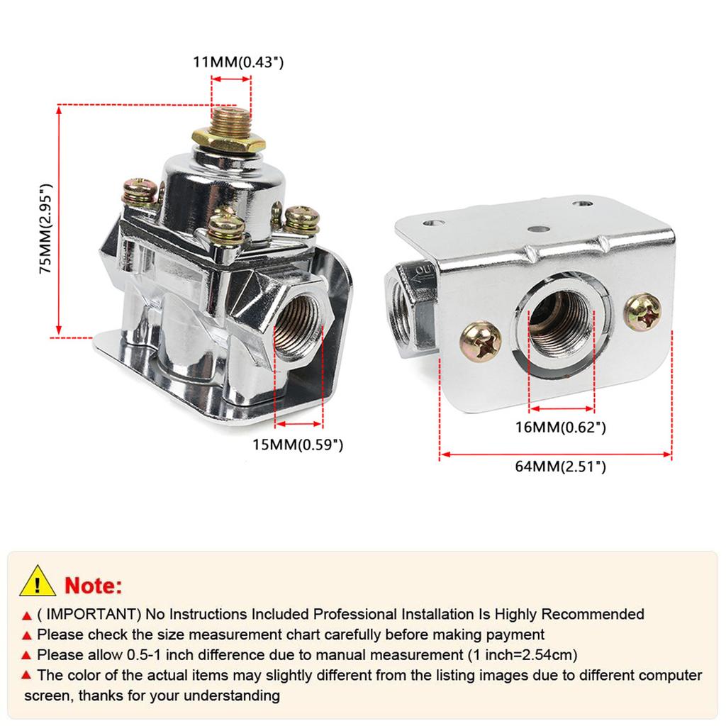 Carburetor Parts Zinc Alloy 12-803 12-804 Fuel Pressure Regulator for Holley Edelbrock 3/8in NPT Port