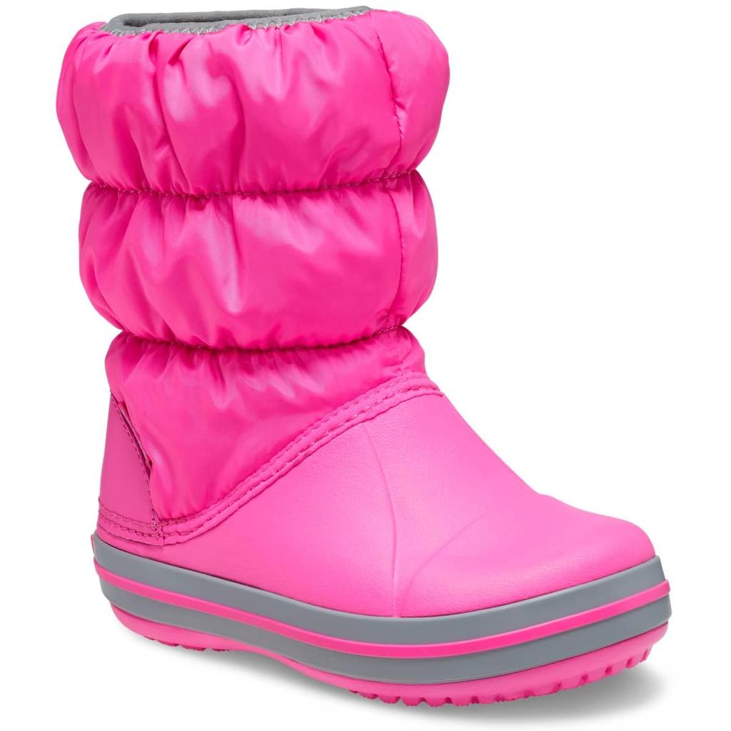 Crocs Winter Puff Electric 15cm Boots, Kids, Pink/Light Gray,
