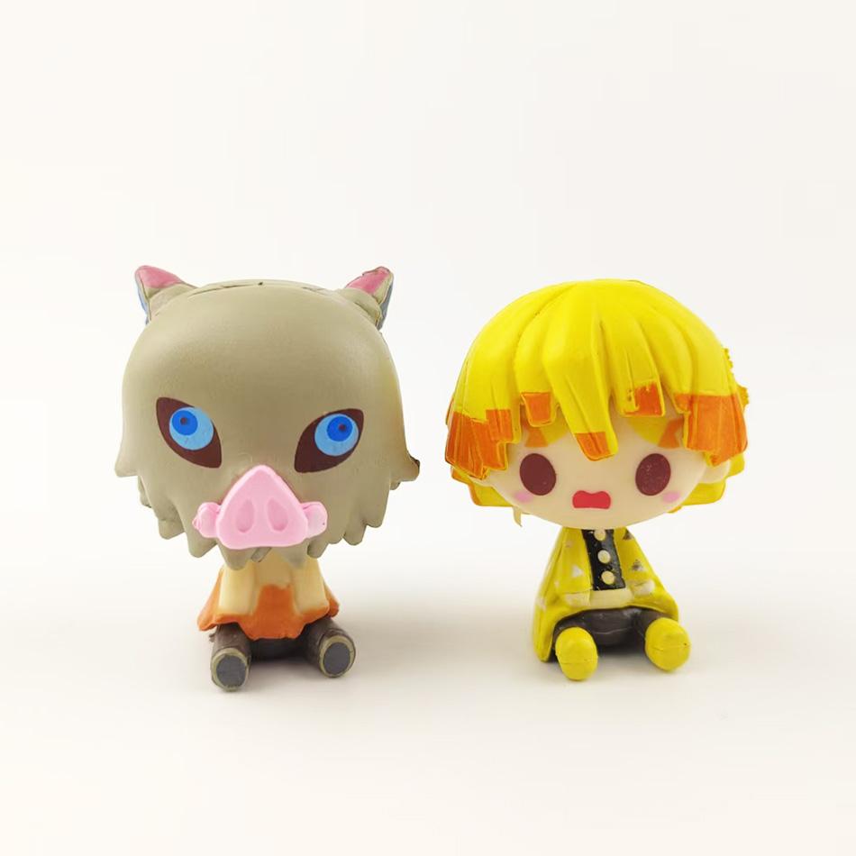 Anime Figure 4pcs/set Anime Demon Slayer Kimetsu No Yaiba Figure Q Posket Kamado Tanjirou Kamado Nezuko Agatsuma Figure Toys