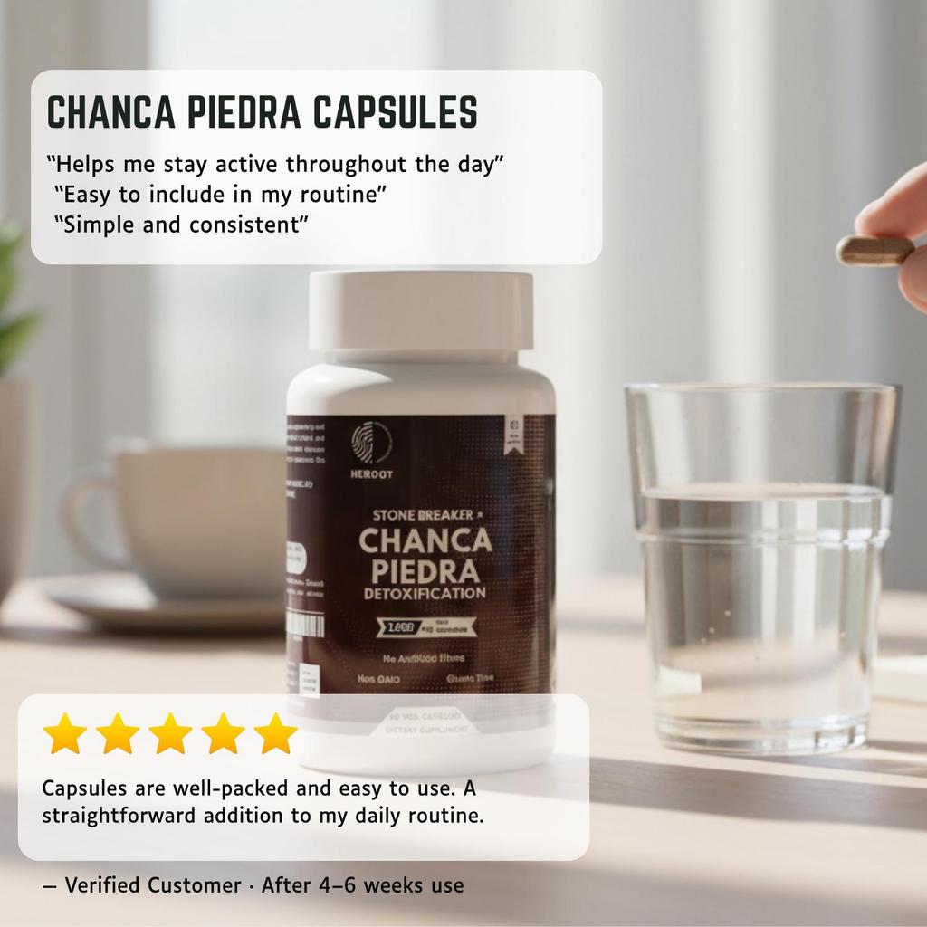 Heroot Chanca Piedra Capsules | Phyllanthus Niruri | 60 Capsules
