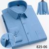 Men's Bamboo Fiber Long Sleeved Wrinkle-Free Comfortable Breathable Fit Striped Solid Shirts Business Casual Blouses Plus Sized