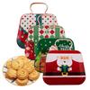 Empty Christmas Tins 4PCS Festive Cookie Tins Christmas Cookie Containers Food Storage Containers With Lids Cute Festive Storage