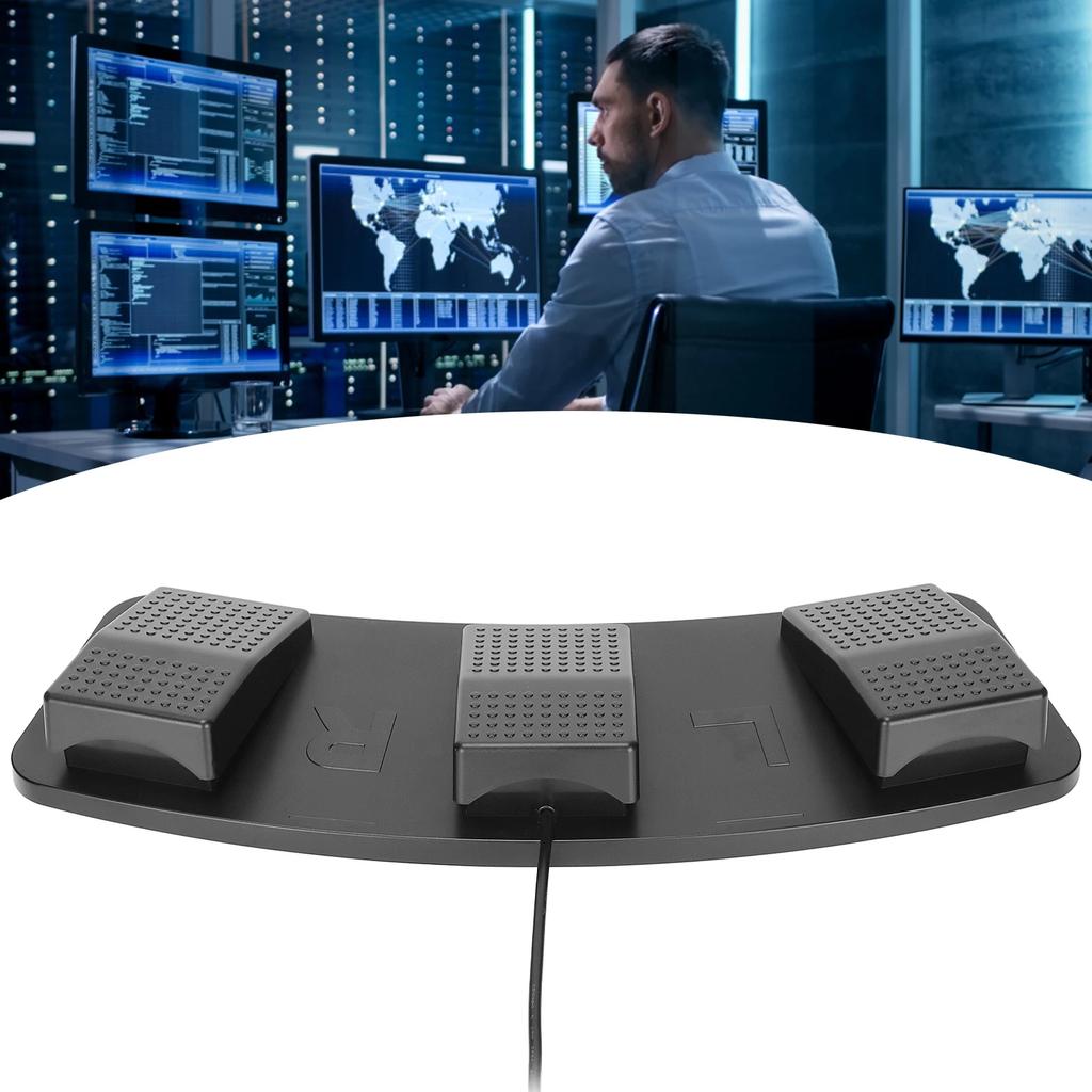 USB Triple Foot Pedal ABS Wide Application USB Triple Foot  Pedal for Factory Testing for Playing games for Zooming