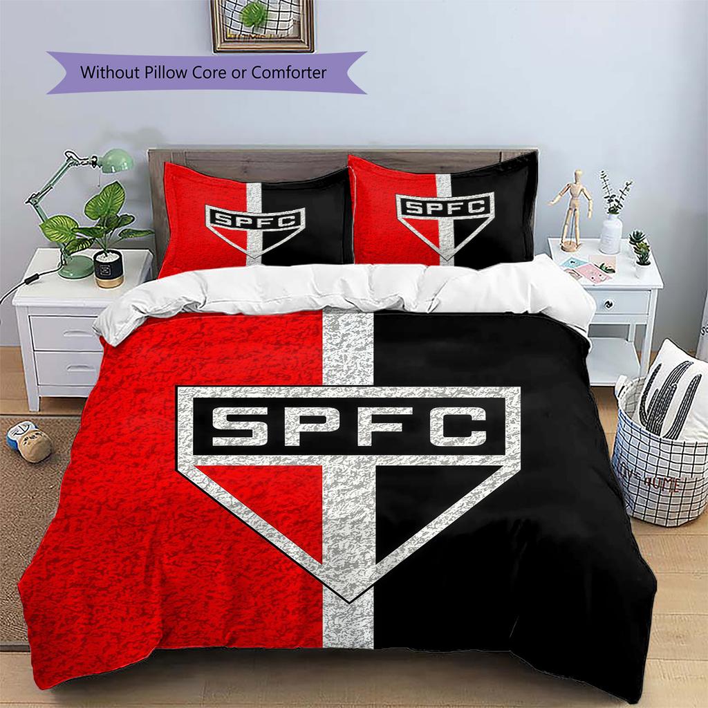 Sao Paulo FC2 Pattern Bedding Quilt Set Home Decoration Gift (1 * duvet cover + 2 * pillowcase without core)