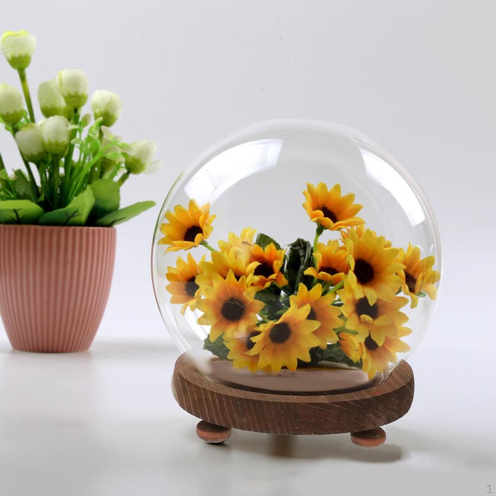 Klarglas-Vitrine, staubdichter Kuppel-Blumenbehälter für die Dekoration von Weihnachtsfeiern