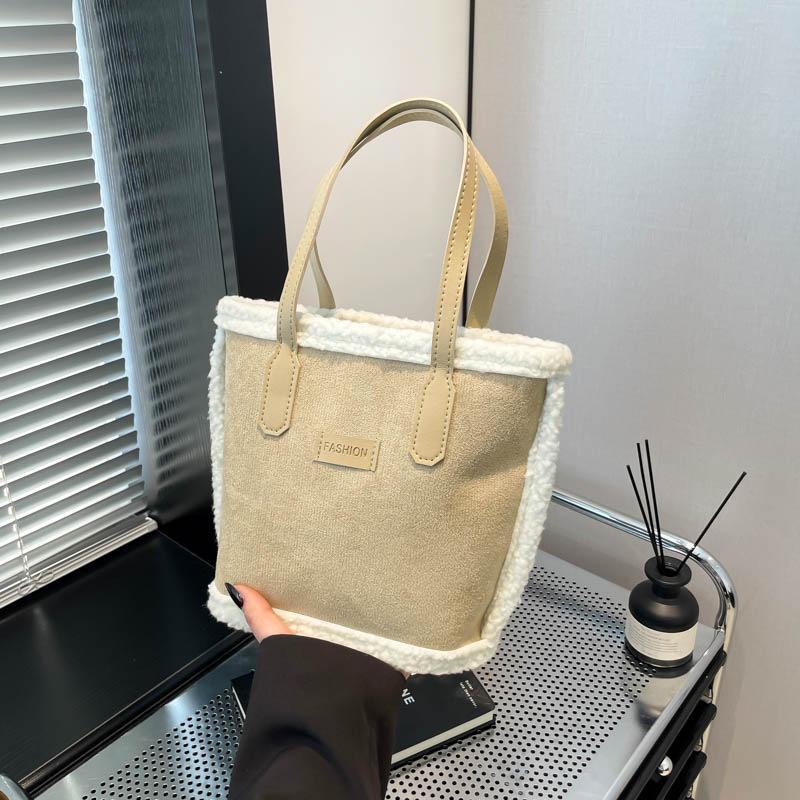 Autumn and Winter New Large-capacity Commuter Suede Splicing Casual Texture Matte Retro Shoulder Underarm Handbag