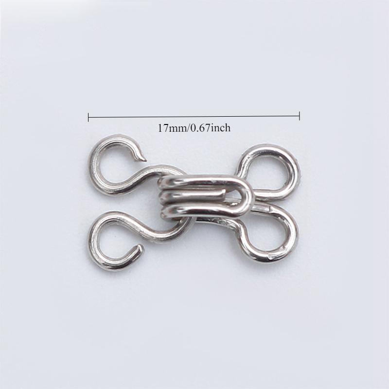 100 Perechi Cârlige și Ochi de Cusut Închizătoare pentru Sutien Îmbrăcăminte Pantaloni Fustă Cusut DIY Artizanat Argintiu