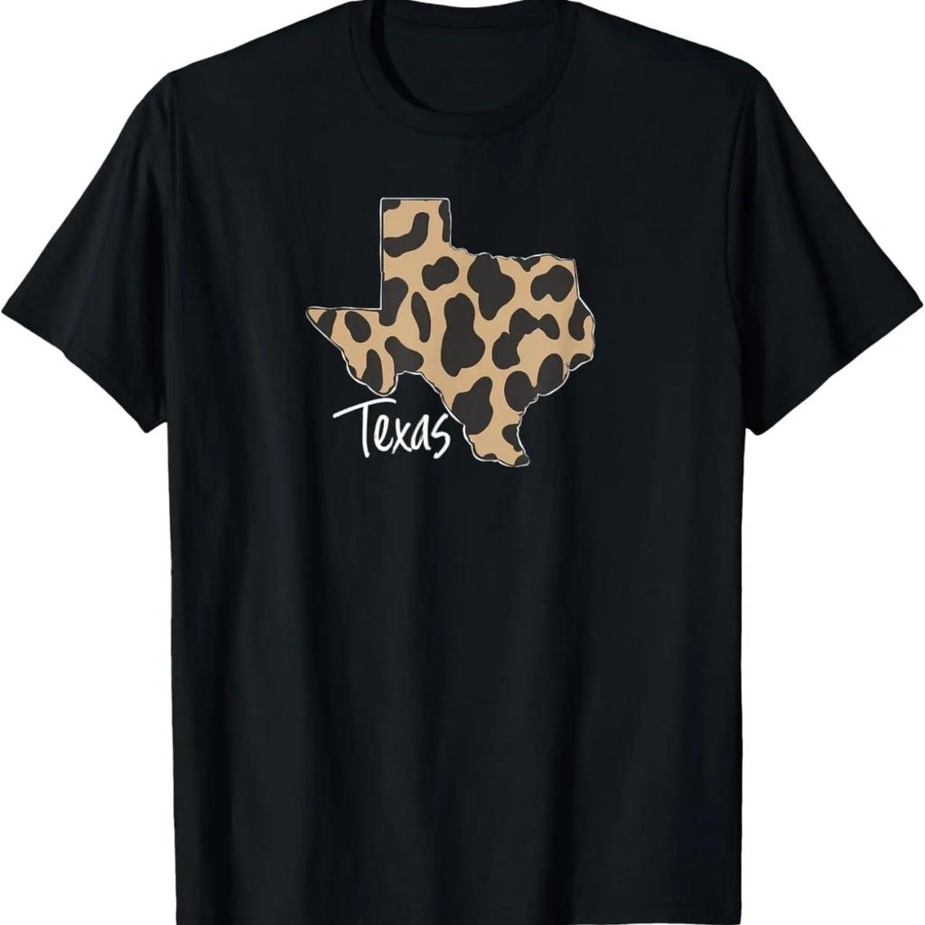 Home State of Texas Leopard Print Design T-Shirt