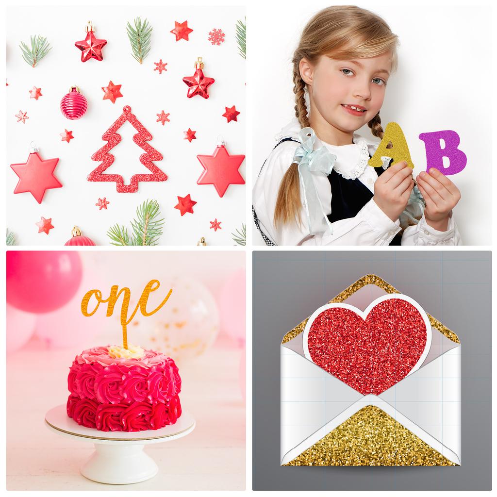 Glitzer Karton 250GSM Funkelnd Dick Nicht-Abwerfend Schimmer Glitzer Papier für Scrapbook Karte DIY Bastelprojekt Partydekorationen