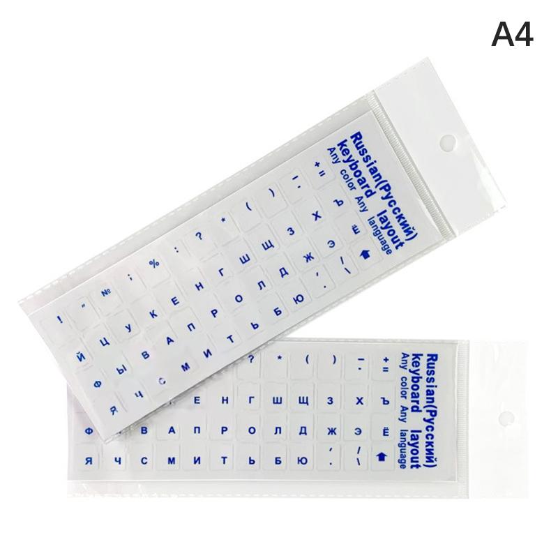 1Pcmulticolor Adesivos Transparentes para Teclado Idioma Alfabeto Etiqueta Preta Branca Para Computador PC Proteção Contra Poeira Laptop