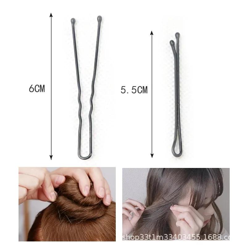 Black Bold U-Shaped Hairpins, 500g Large Pack for Hair Buns, Evening Styles, Straight or Wavy Hair