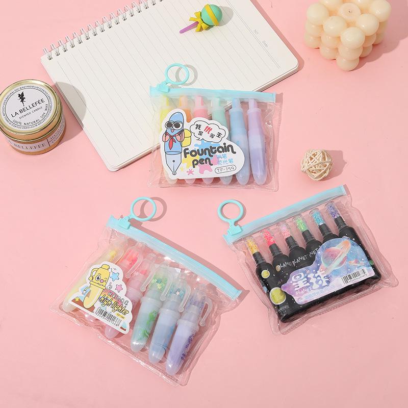 6-Color Mini Pill Highlighter & Marker Set