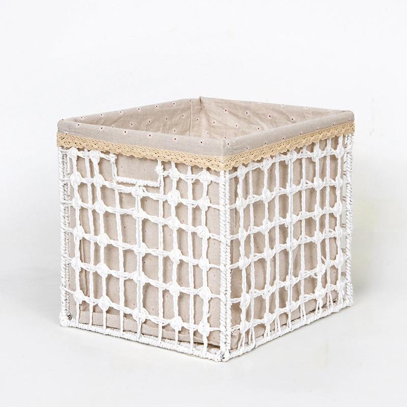 Foldable Large Capacity Imitation Wicker Rattan Storage Basket & Toy Organizer