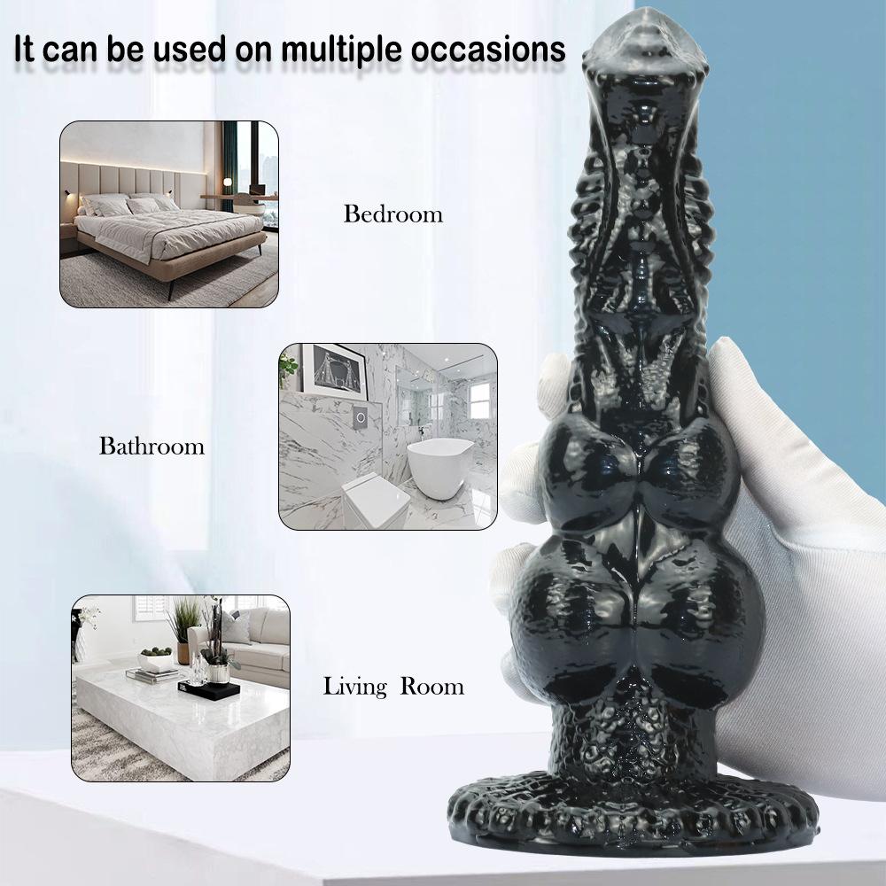 Realistic Canine Penis with Balls Dildo - Extra Long Depth Play for Women, SM Roleplay Toy, Anal Plug with Dual Testicles, Fantasy Adult Toy