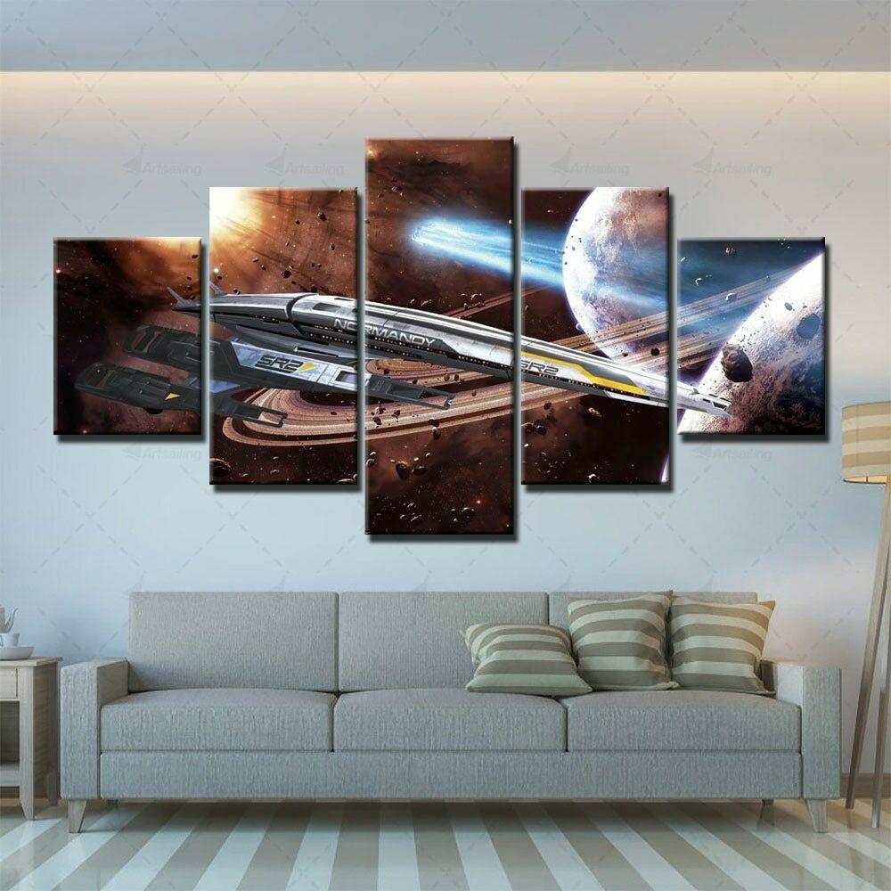 5Pcs Moon Space Universe Rocket Decor Canvas Picture Wall Art Paintings Room Decor Abstract HD Print No Framed 5 Panel Modern