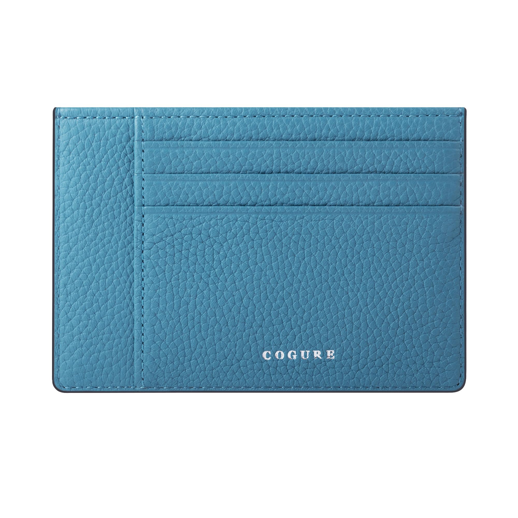 

COGURE Тонкий Мини Натуральная Шагреневая Телячья Кожа Большой Картхолдер Подарочная Коробка Бирюзовый Кошелек, Кожа, Вместимость, Стиль, Унисекс, Включено, COPCC110,