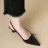 Temperament pointed patent leather bag head sandals women's new retro versatile thin heel empty sandals