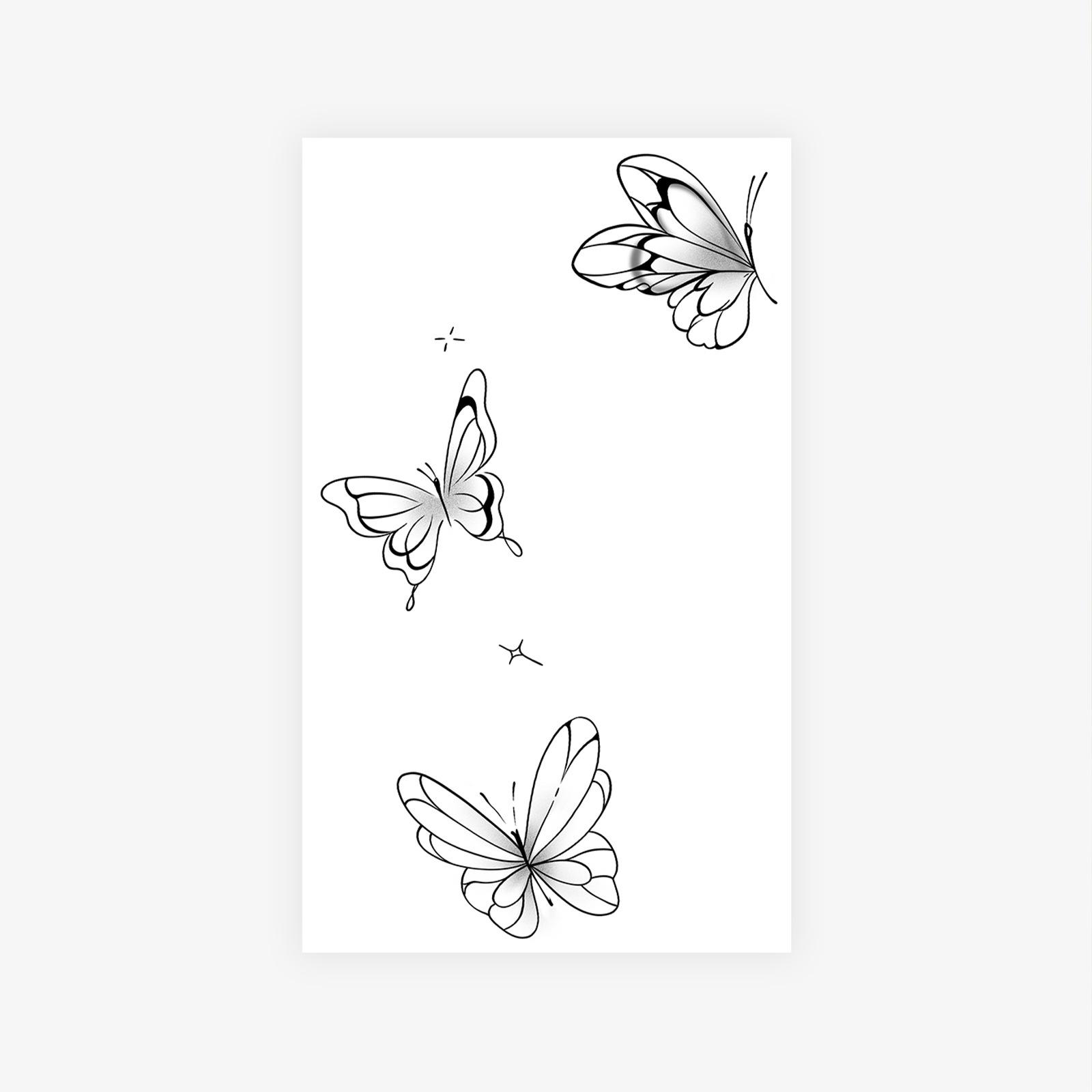 High Value Simple Small Fresh Spice Girl Butterfly Flying Collarbone Tattoo Sticker 9*15