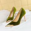 Fashion Woman Designer Pointed Toe Women High Heels Shoes Fashion Metal Head Women High-heel Pumps Sexy Stiletto Lady Party Shoes  6565