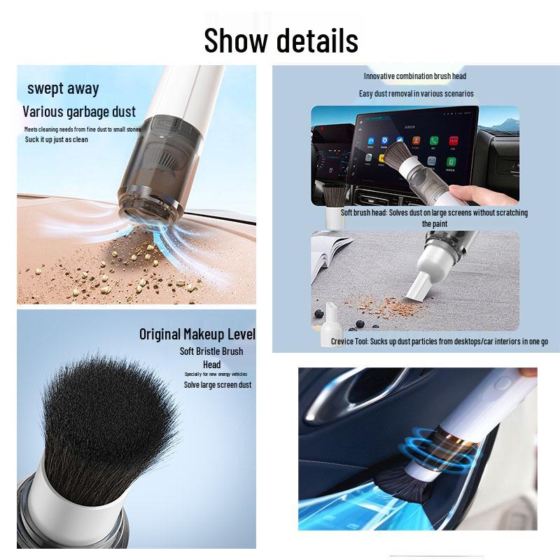 Compact Handheld Car Vacuum Cleaner for Ashtray, Dust, and Coffee Grounds