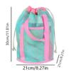 New Mesh Drawstring Beach Bag Large Capacity Lightweight Tote Swimming Pool Travel Bathroom Vacation Daily Storage Organizer