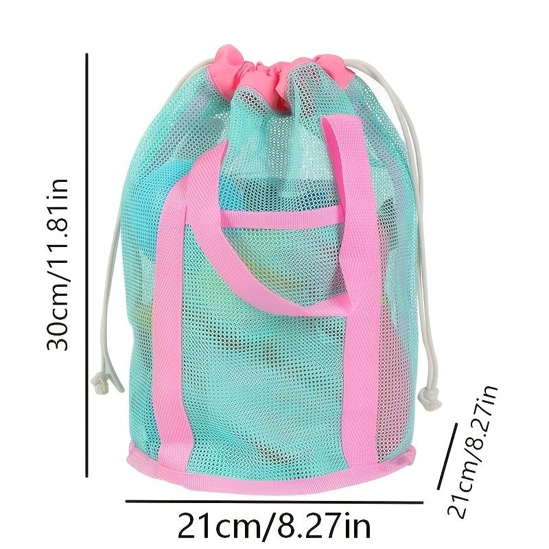 New Mesh Drawstring Beach Bag Large Capacity Lightweight Tote Swimming Pool Travel Bathroom Vacation Daily Storage Organizer