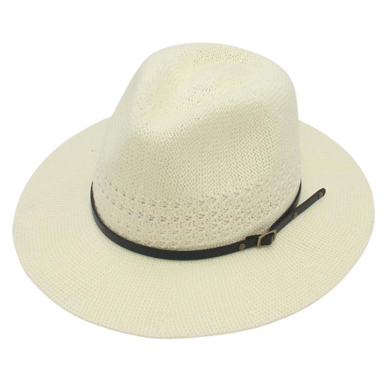 2023 Spring And Summer New Tibetan Top Hat European And American Style Couple Black Belt Woven Jazz Hat Casual Panama Hat