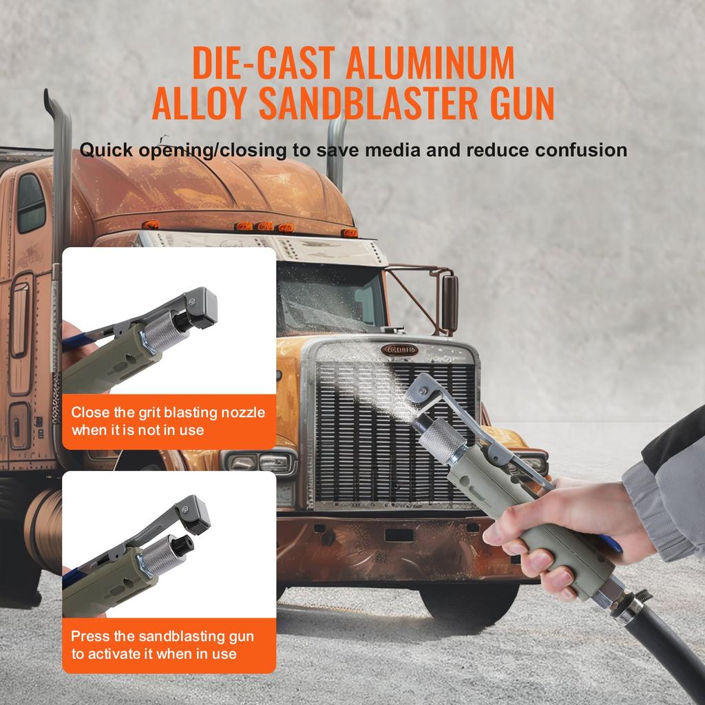 VEVOR 75,7 L Sandstrahler 60-110 PSI Hochdruck-Sandstrahler mit 4 Düsen