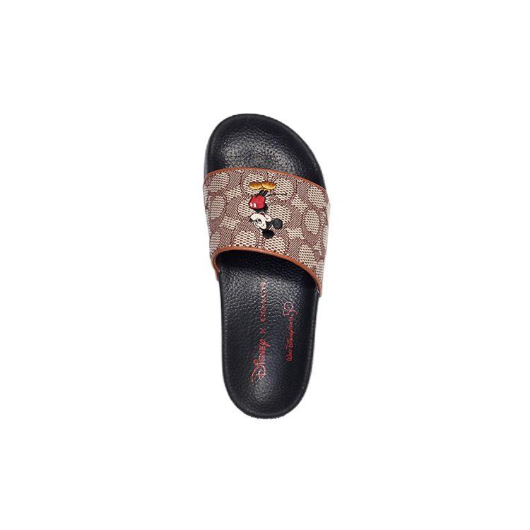 Disney X Coach Iconic Fabric Jacquard Fashion Slides Women Slides Cocoa C8742-COC