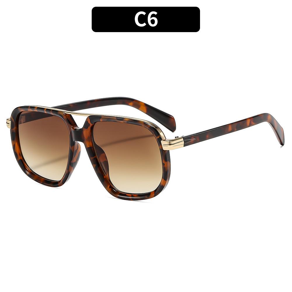 European American New Aviator Fashion Sunglasses Retro Trendy Square Frame Men's Driving Glasses UV400 Protection for Outdoor