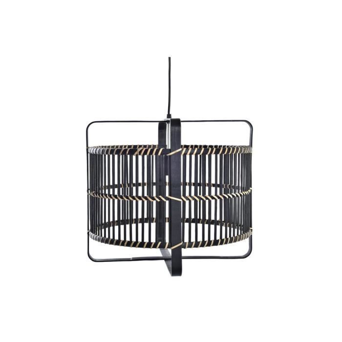 Plafonnier - Bambou - Noir - 50W - 220V - 40x40x35cm
