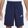 Nike Jersey Solid Color Logo Drawstring Kids Shorts Kids Shorts Dark-Blue DA0806-410