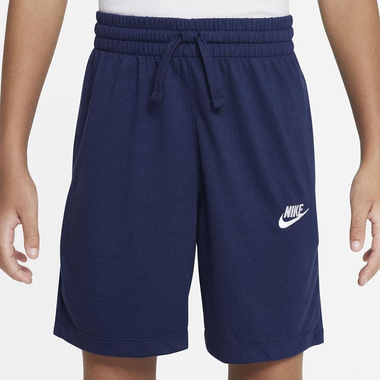 Nike Jersey Solid Color Logo Drawstring Kids Shorts Kids Shorts Dark-Blue DA0806-410