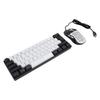 61 Key RGB Illuminated Keyboard with Mouse Multi Color LED Backlit Wired Gaming Keyboard for Tablet Laptop White Center