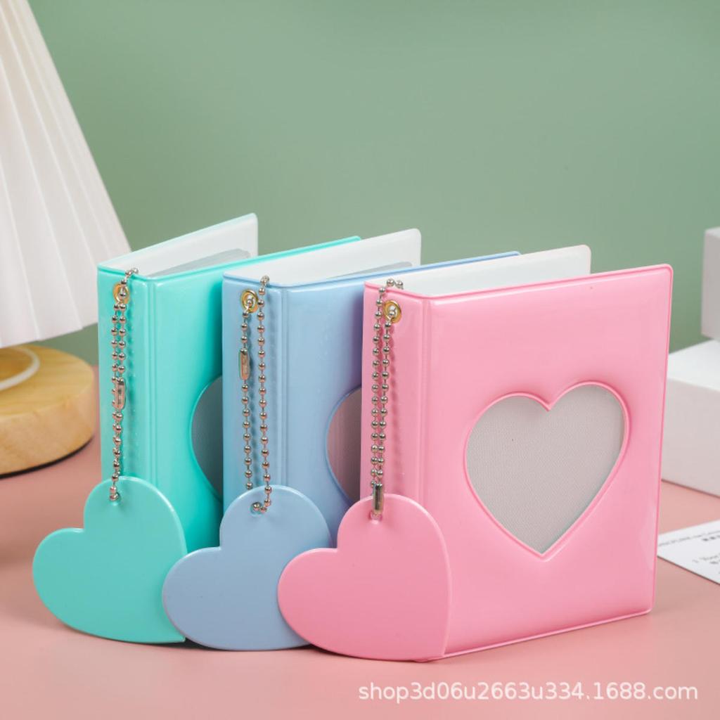 1piece 3 Inch Photocard Holder Heart Love Hollow Photo Album Card Binder Mini Idol Pictures Storage Case