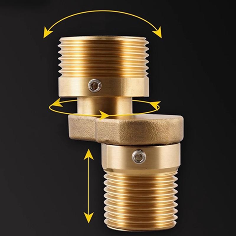 Stainless Steel Angled Curved Foot Angle Adjustment 360° Rotatable Eccentric Screw Corner Wall Mounted Shower Faucet Adapter