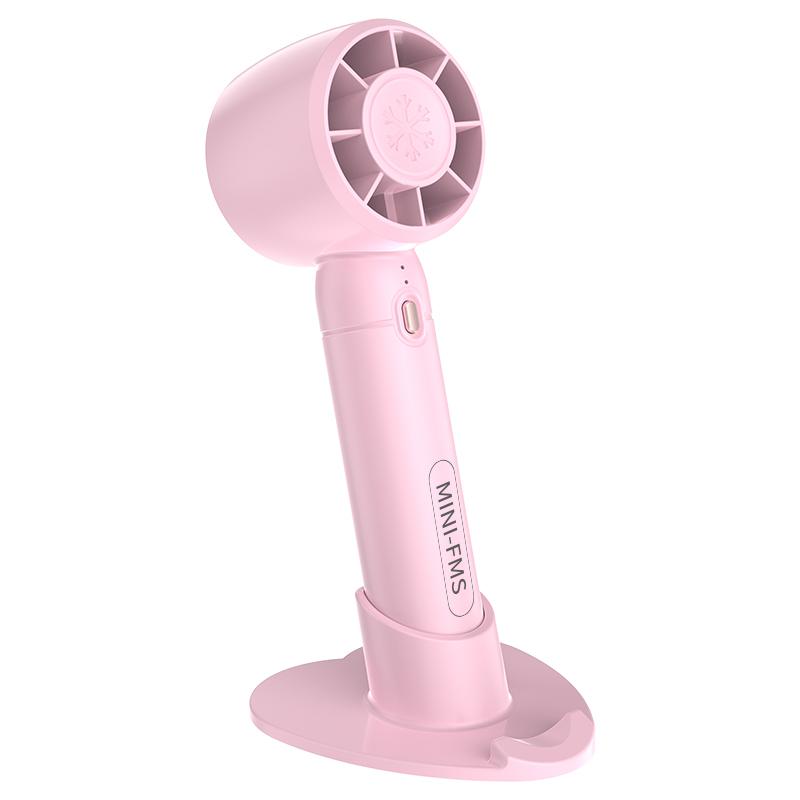 

A68 Hair Dryer Style Handheld Fan 3 Wind Speed Mini Cooling Fan Phone Holder Stand Pink