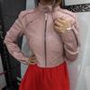 Noora Women's Lambskin Leather Cropped Jacket, Biker Crop Style Punk, Street, Club & Party wear Jacket BABYPINK