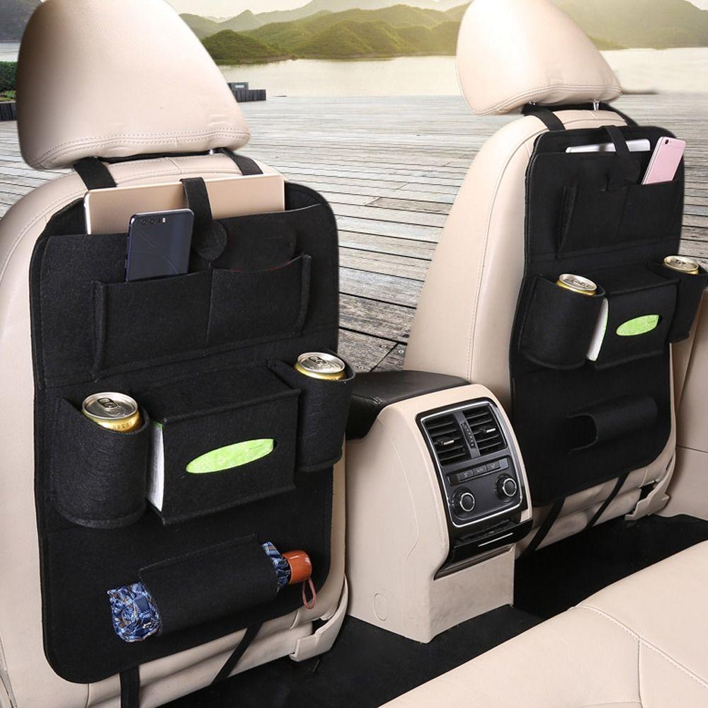Multi-functional Car Rear Seat Storage Bags Felt Anti-kick Pad Durable Storage Pockets  Universal