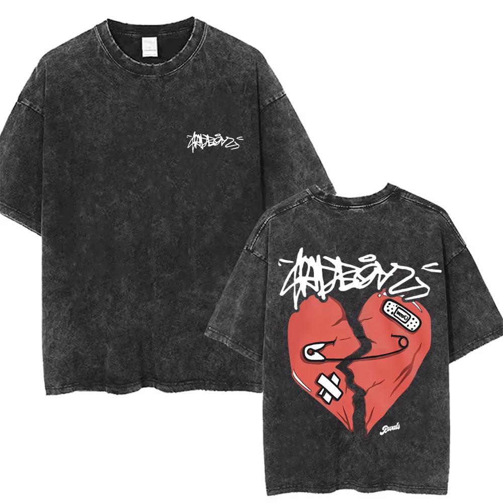 Washed Vintage Junior H Sad Boyz Tour T Shirts Men Women Hip Hop Fashion Tshirt Mens Oversized Crewneck Short Sleeve Tshirts