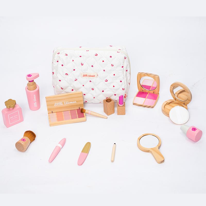 Simulation Wooden Educational Kids Children Cleaning Games Makeup Set Pretend Play Hairdressing Tools Toys for Children Girls