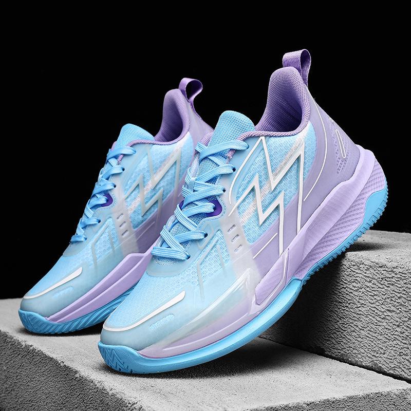 Chaussures de basketball respirantes et antidérapantes avec absorption des chocs et semelle souple pour hommes et femmes