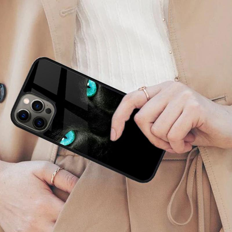 

Black Cat Staring Eye Magnetic Phone Case For APPLE iPhone 17 Air 16 14 13 12 Pro Max 15 Plus Wireless Charge With MagSafe Cover iPhone 14