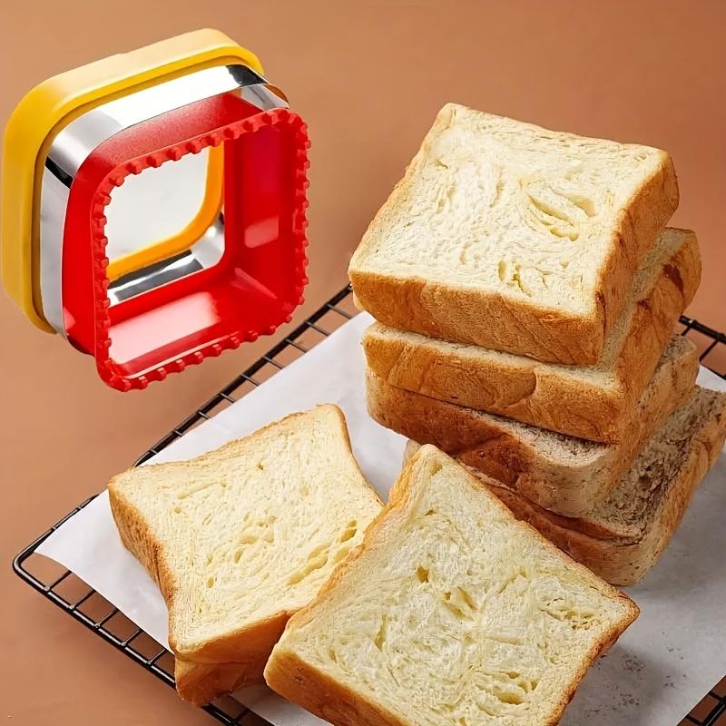 Sandwich Cutter and Sealer Set Stainless Steel and Plastic Cookie Cutters Square Pastry Cutter for Lunchbox Decorations Baking Tools