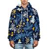 Men's Christmas Print Flannel Hoodie Plus Size Casual Hooded Sweatshirt for Fall and Winter