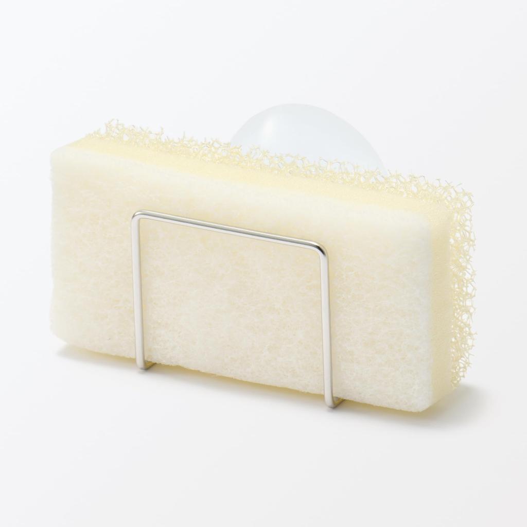 MUJI Stainless Steel Sponge Holder with Suction Cup W6 x D5 x H7cm 84794520 / Approx.